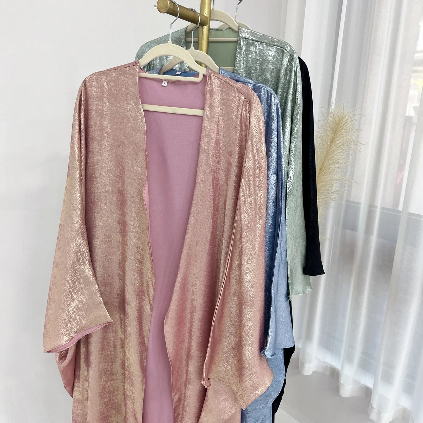 2025 Fashion Elegant Dubai Turkish Abaya Muslim's Women Inner Under Dress Abayas Open Front Cardigan