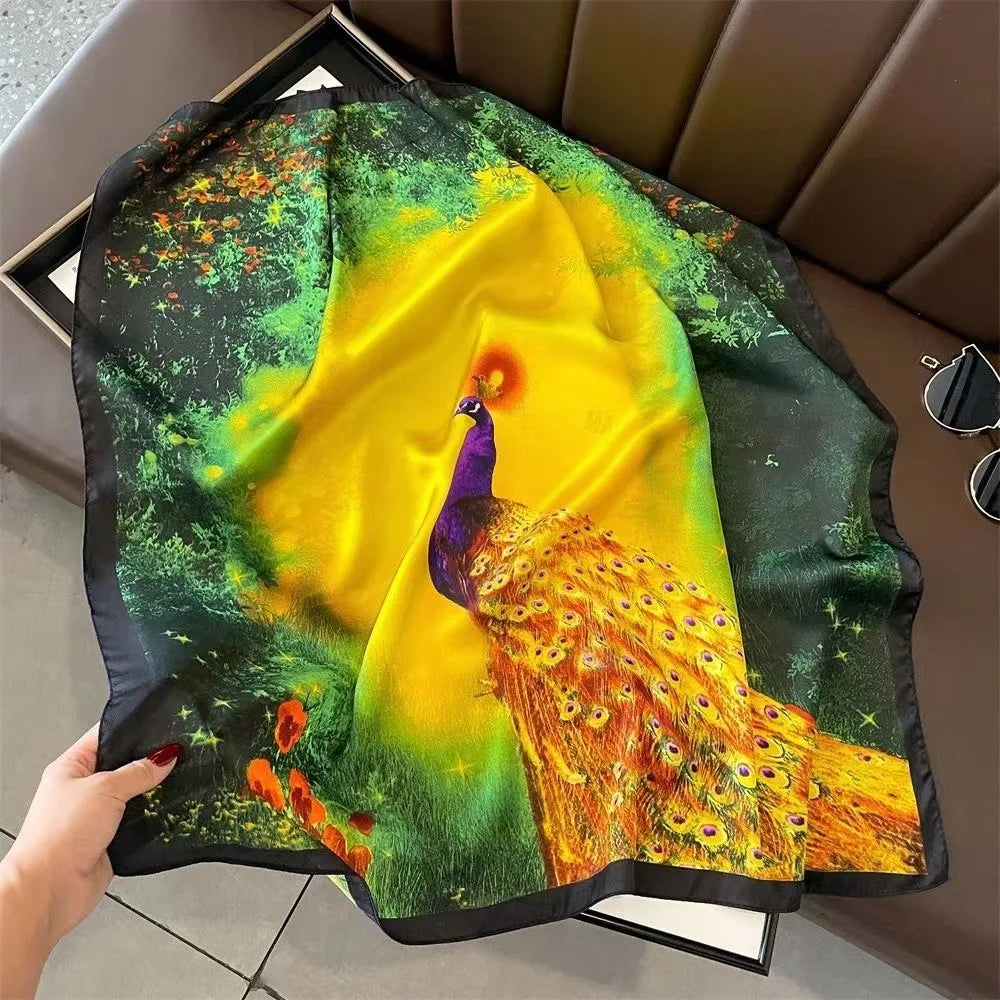 New 70x70cm Square Scarf Women Spring Summer Thin Sun Protection Neck Protection Tie Headband Versatile Scarves Party Gift