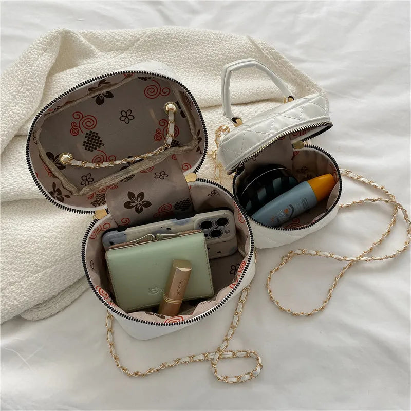 Trendy  Buet Handbag Women's Crossbody Bag Luxury Feel Small  Design Handbag Soft PU Leather Zipper Closure Casual
