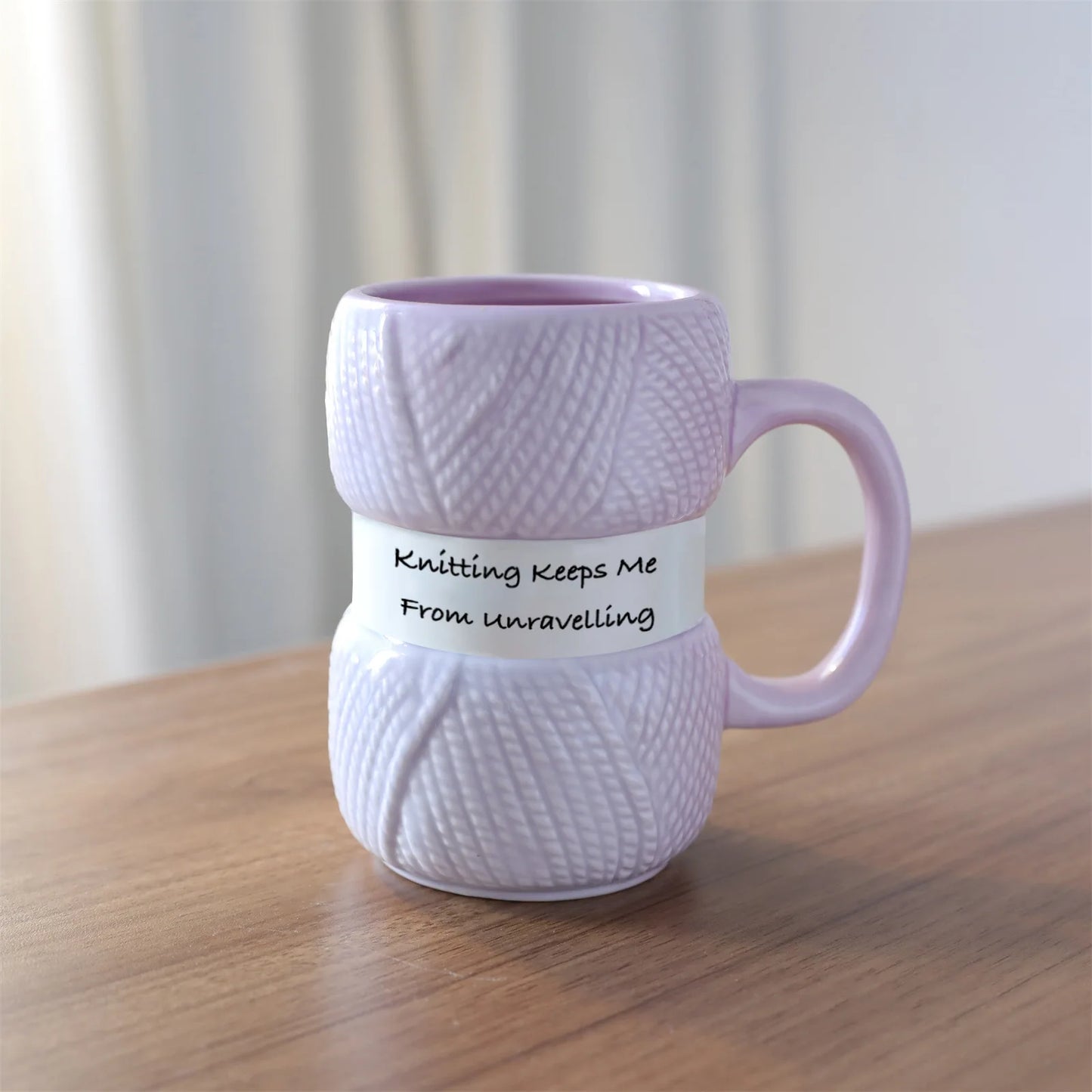 425ml Creative Knitted Pattern Gift Mug Colorful Woolen Balls Mugs Home Party Christmas Birthday Or Christmas Gift Cup