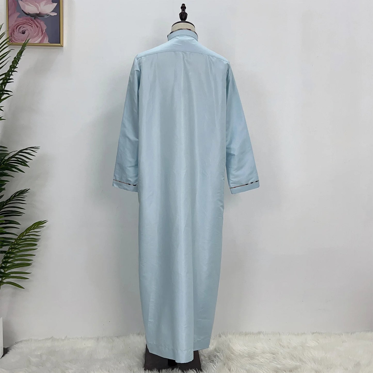 Eid Ramadan Jubba Thobe Muslim Dress for Men Long Robe Dubai Abaya Turkey Kaftan Islam Clothing Daffah Dishdasha Djellaba Prayer
