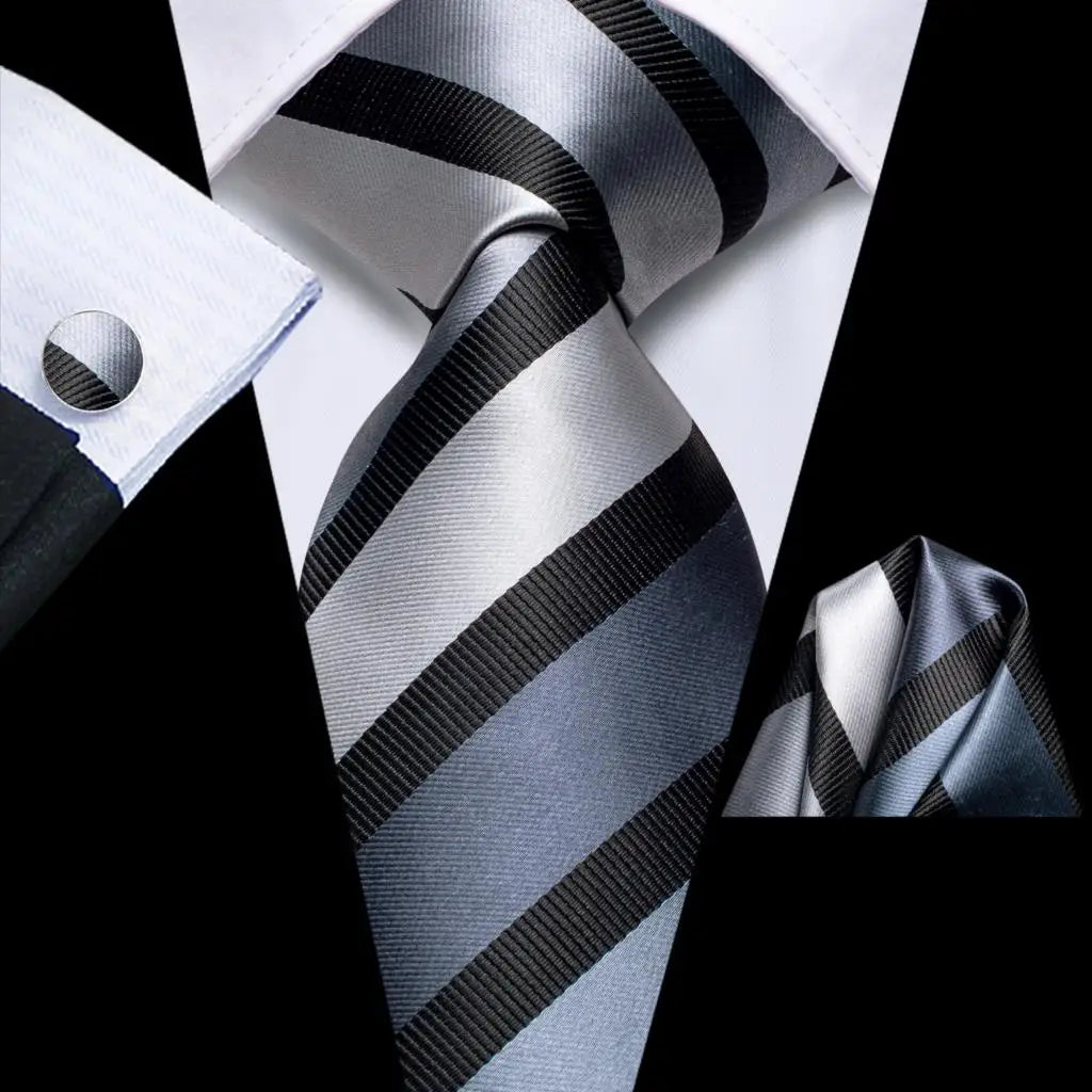 Hi-Tie Teal Green Floral Mens Fashion Necktie Handkerchief Cufflinks for Tuxedo Accessory Classic Silk Luxury Tie for Man Gift
