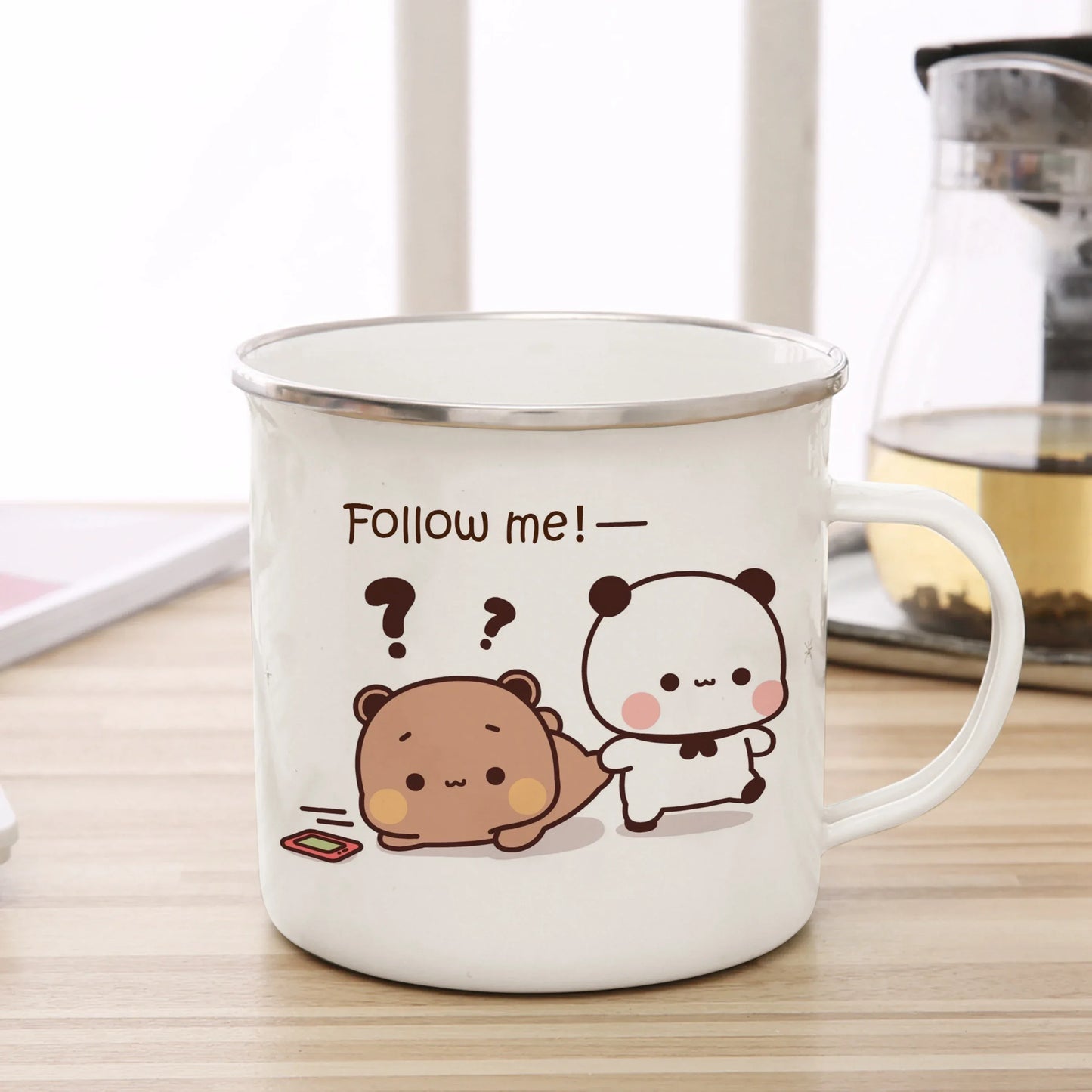 Funny Mugs Coffee Cups Cartoon Milk Mocha Bear Boob and Doodle Enamel Cup Mug Mug for Tea Drinkware Personalized Beer Travel Bar