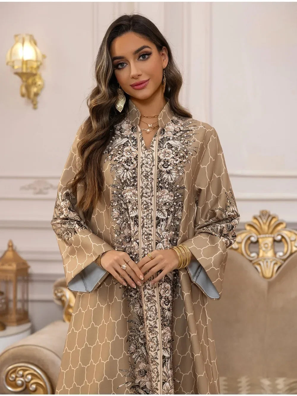 Muslim Dress Women Abaya Eid Diamond Party Dresses Arab Long Robe Print Abayas Dubai Morocco Kaftan Islam Jalabiya Vestidos 2026