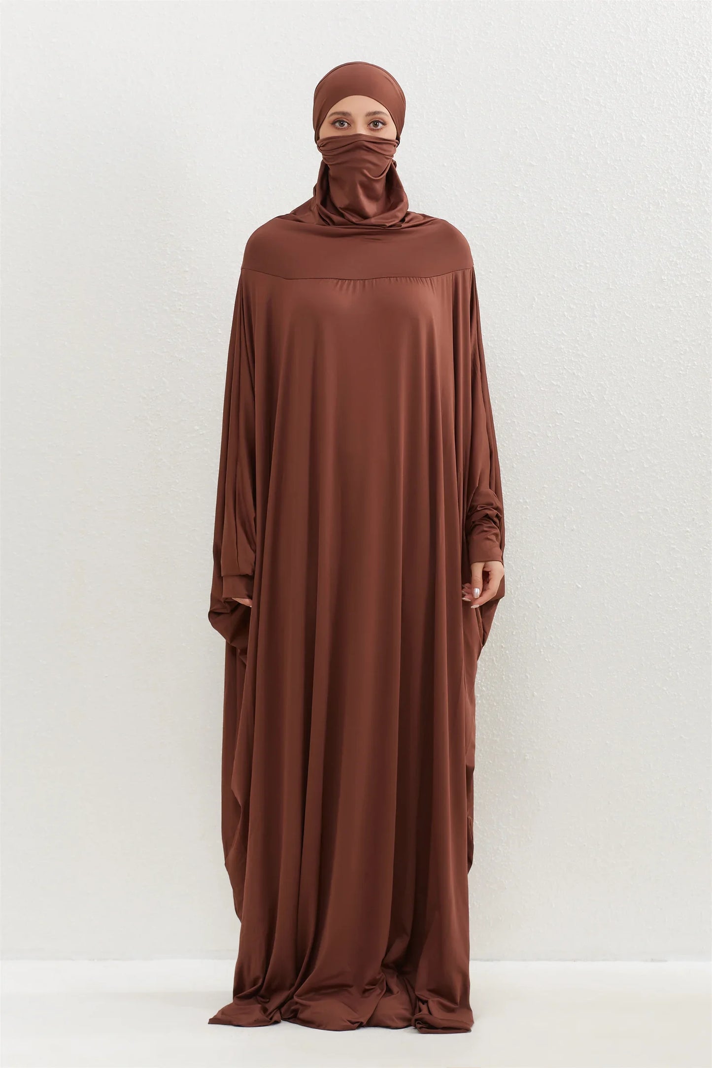 Muslim Abayas Hijab Smocking Sleeve One-piece Prayer Dress Women Jilbabs Hooded Kaftans Islamic Dubai Saudi Robe Turkish Modesty