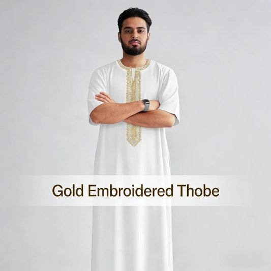 2026 New Men's Muslim Thobe Mid Long Sleeve Arab Ethnic Retro Vintage Loose Fit Islamic Robe Abaya Dubai Saudi Ramadan Eid