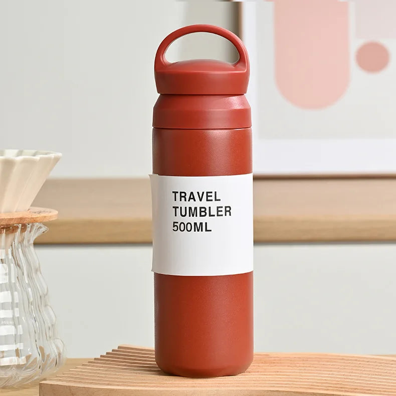 500ml Portable Stainless Steel Vacuum Insulated Water Cup Exquisite Double-Walled for Daily Use in Homes Offices Outdoor Parties