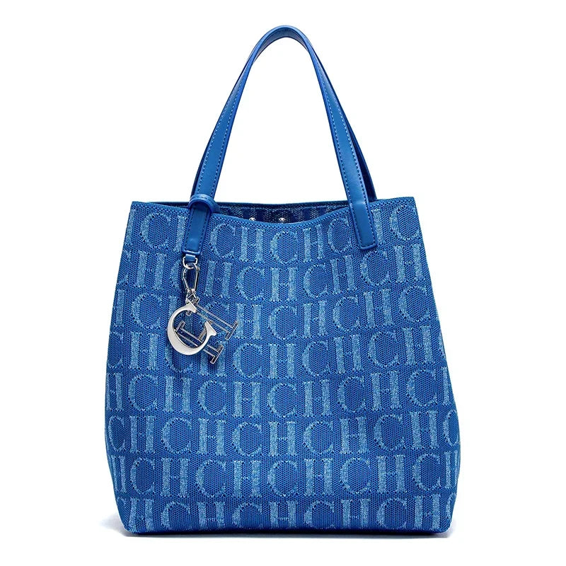Accessories Handbag Fashion New Solid Color Women's Bucket Bag Large Capacity Letter Design Small Card Bag