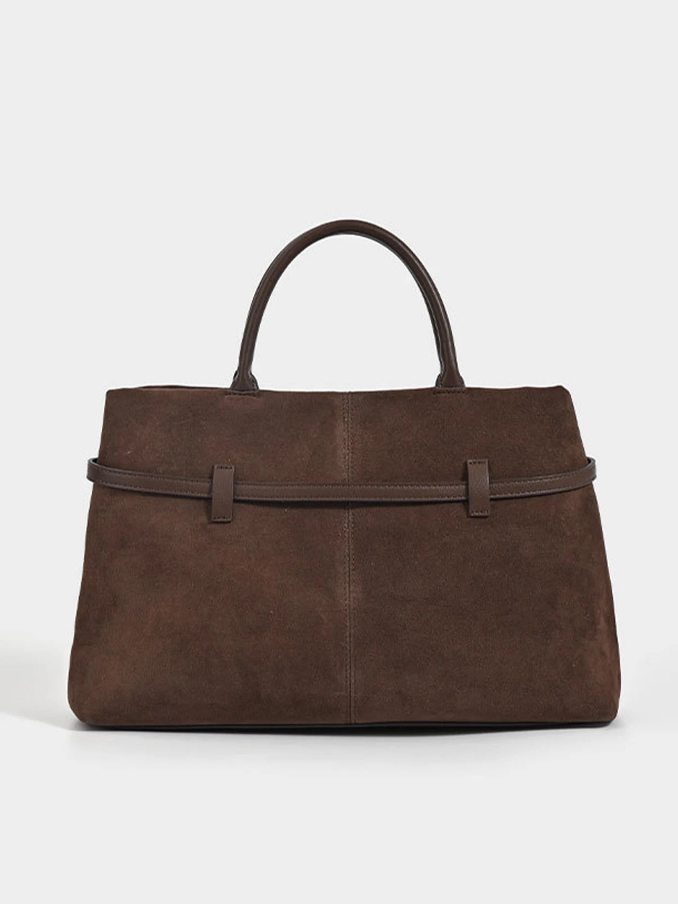 Women's handbag, French retro suede handbag, high-end buckle commuting handbag, suede large capacity crossbody bag,