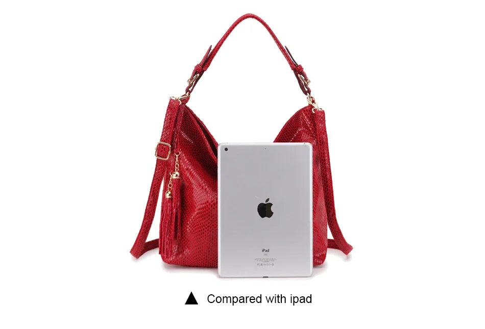 Women Shoulder Bag Girl Handbag Hobo Tassel  Big Black Ladies Hand Bag Female Casual Multifunctional Crossbody Bags for Woman