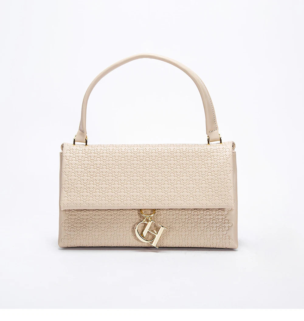 Unique Fashion Printed Women's Handbag Metal Accessories Solid Color Elegant Simplicity Women's Shoulder Bag
