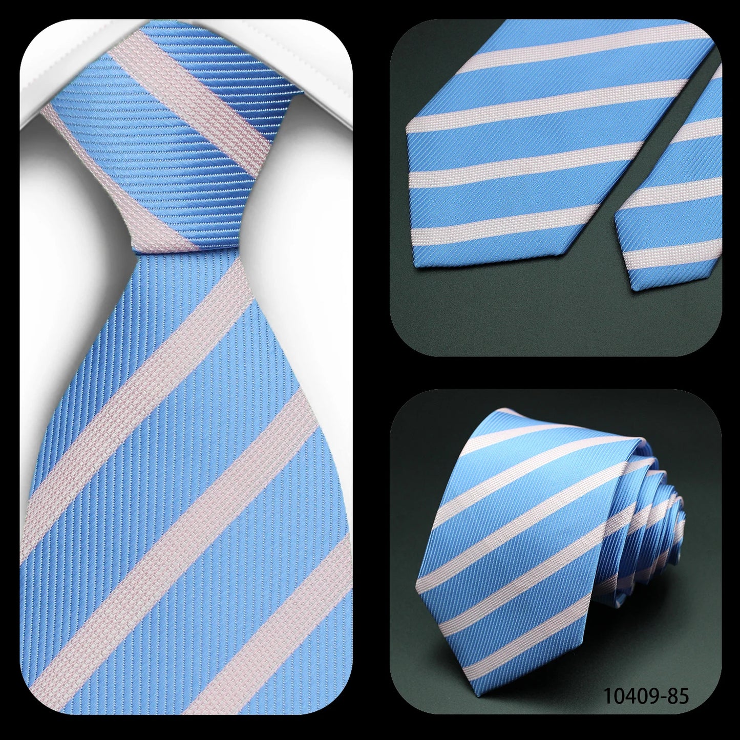 Tie Gravatas Fashion Wholesale Woven Striped Necktie Wedding Accessories Blue Man Fit Group Party Office Neck Ties