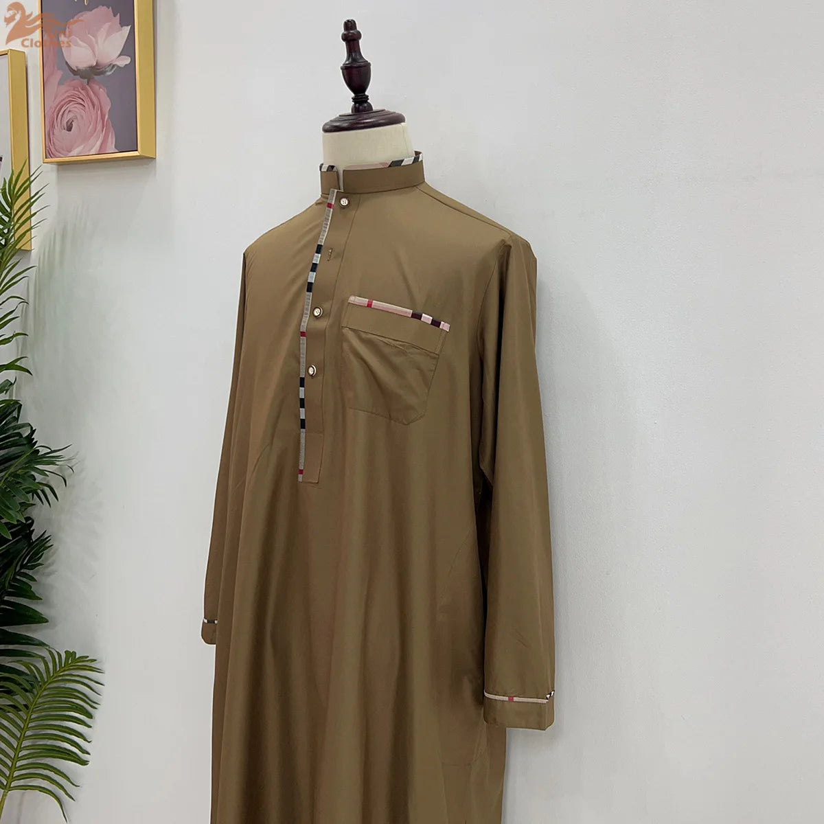 Eid Ramadan Jubba Thobe Muslim Dress for Men Long Robe Dubai Abaya Turkey Kaftan Islam Clothing Daffah Dishdasha Djellaba Prayer