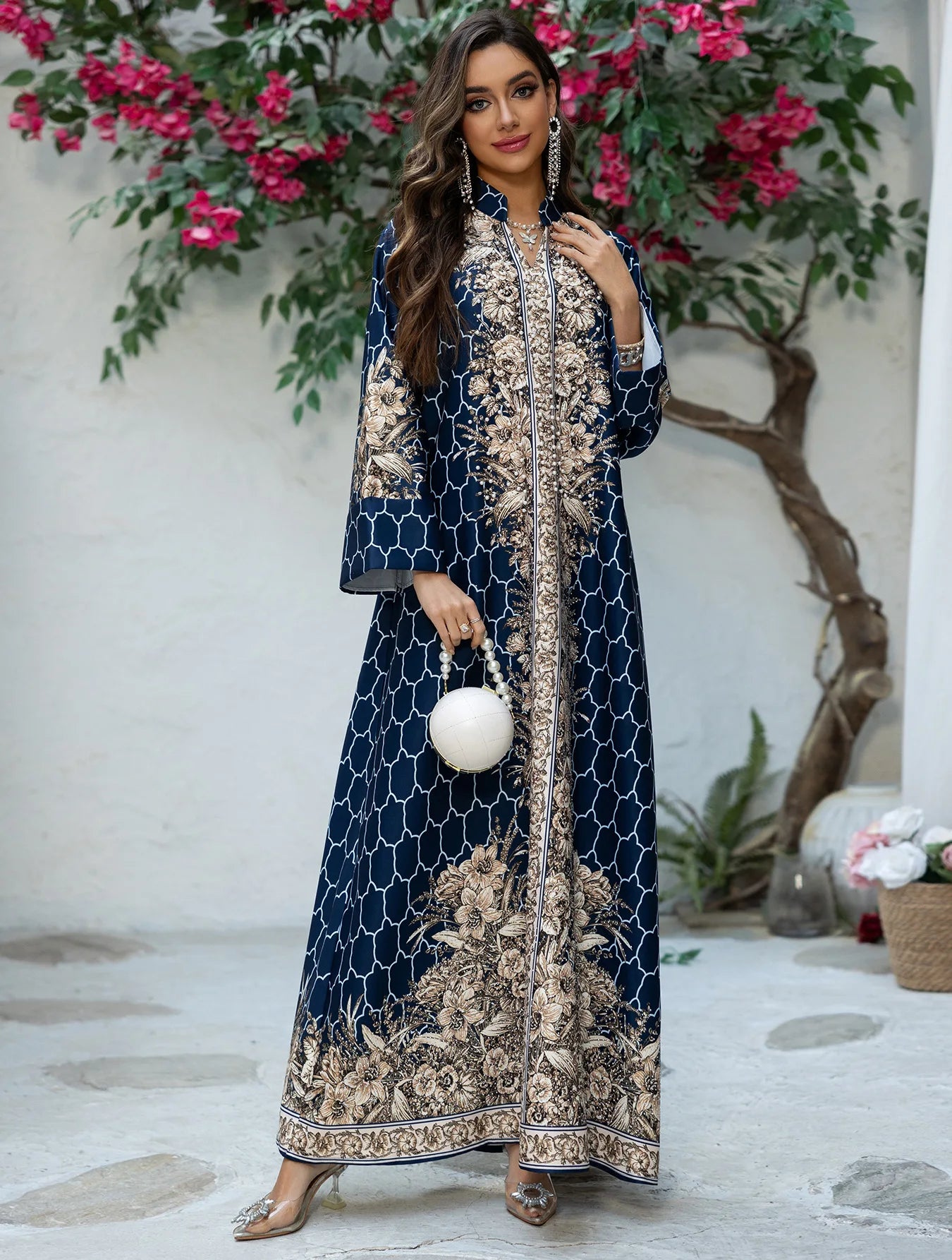 Muslim Dress Women Abaya Eid Diamond Party Dresses Arab Long Robe Print Abayas Dubai Morocco Kaftan Islam Jalabiya Vestidos 2026