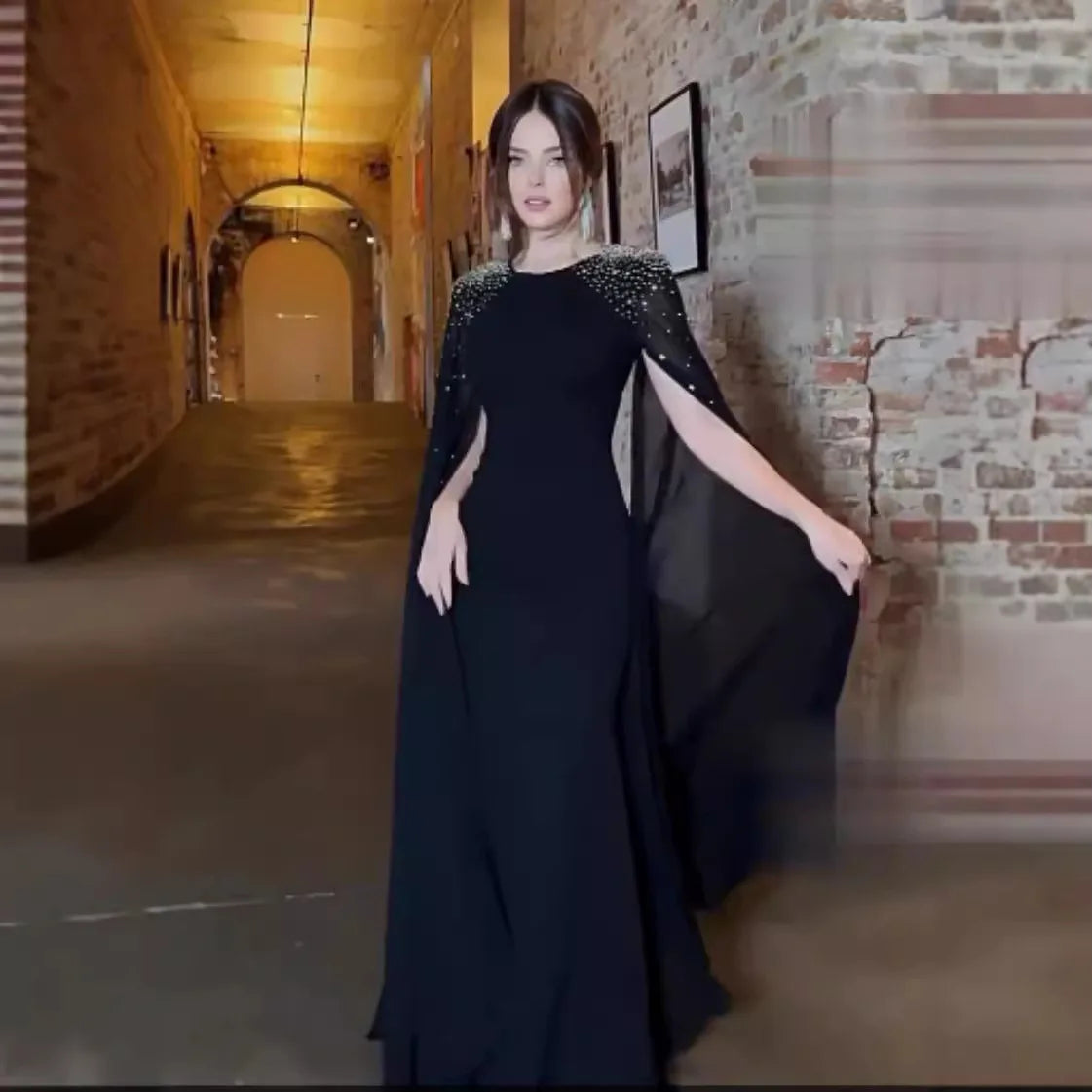 Abaya, Middle Eastern Hot Drilling Robe Evening Gown,  Muslim Women's Long Robes,  Saudi Arabia Caftan Islam Clothes for Muslim