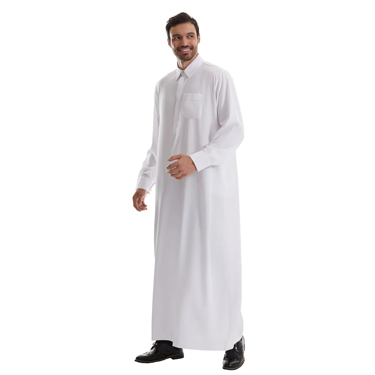 Mens Robe Long Sleeve Saudi Abaya Arabic Thobe Jubba Thoub Dubai Daffah Kaftan Middle East Islam Thawb Jubba Muslim Dress Caftan