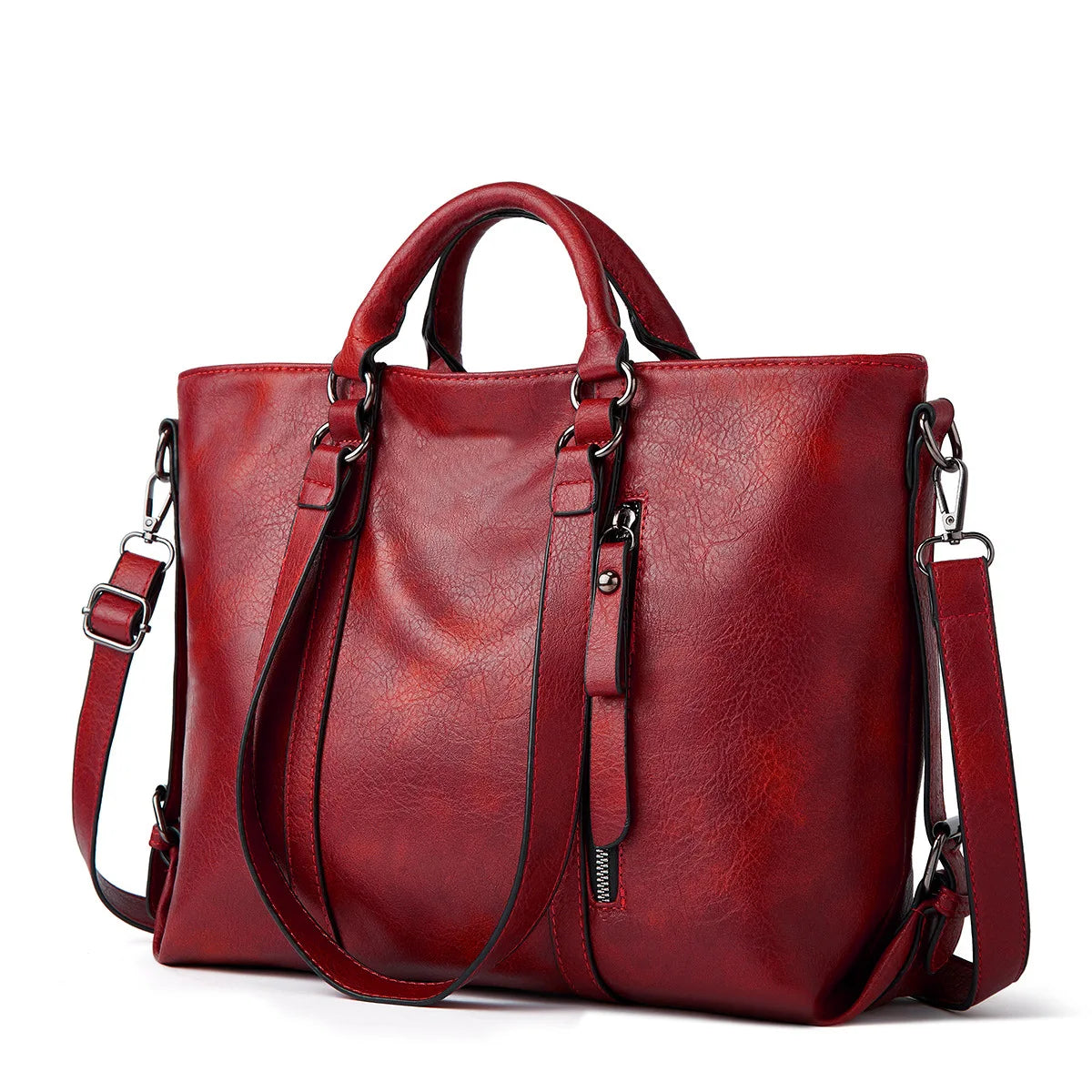 Work handbag 14inch retro PU leather and multi pocket design, suitable for office computer bag for daily use during