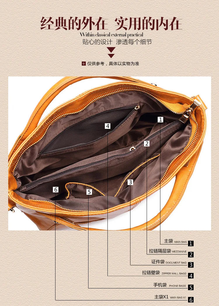 Bags for Women Summer Fashion Retro Style Hand-Held Bucket Bag Versatile Single Shoulder Crossbody Casual Versatile