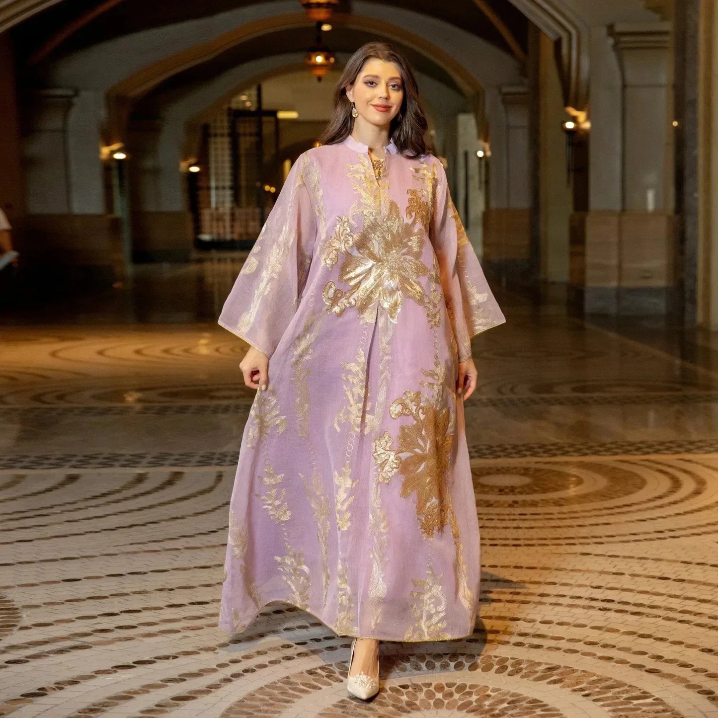 Elegant Muslim Dress Dubai Turkey Robes Islam Saudi Arabia Long Evening Dress Abaya for Women Light Luxury Party Dress Vestidos