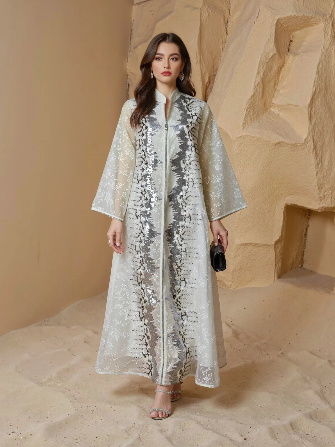 Spring New Women Dress Muslim Abaya Dubai Elegant Vestidos Largos Ramadan Party Caftan Women Evening Dresses Morocco Kaftan Robe