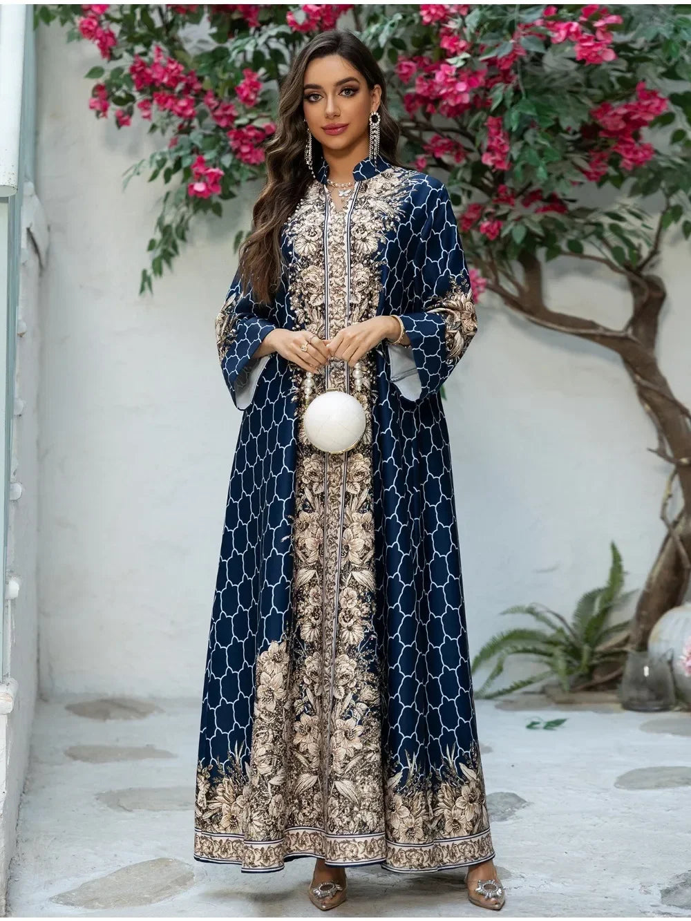 Muslim Dress Women Abaya Eid Diamond Party Dresses Arab Long Robe Print Abayas Dubai Morocco Kaftan Islam Jalabiya Vestidos 2026