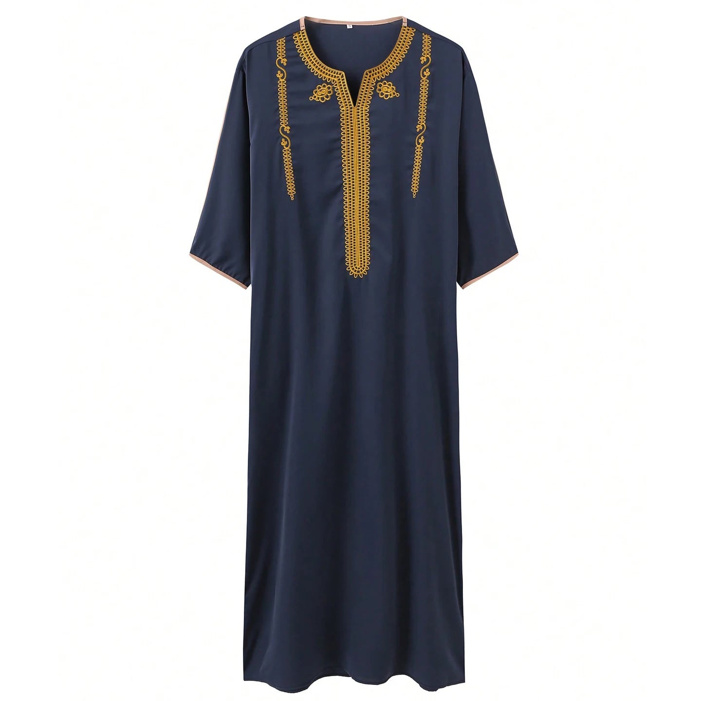 Muslim Men's Robes Loose Embroidered Robes Arabic Thobe Ethnic Style Traditional Casual Thawb Islamic Prayer Clothes Moroccan Dr