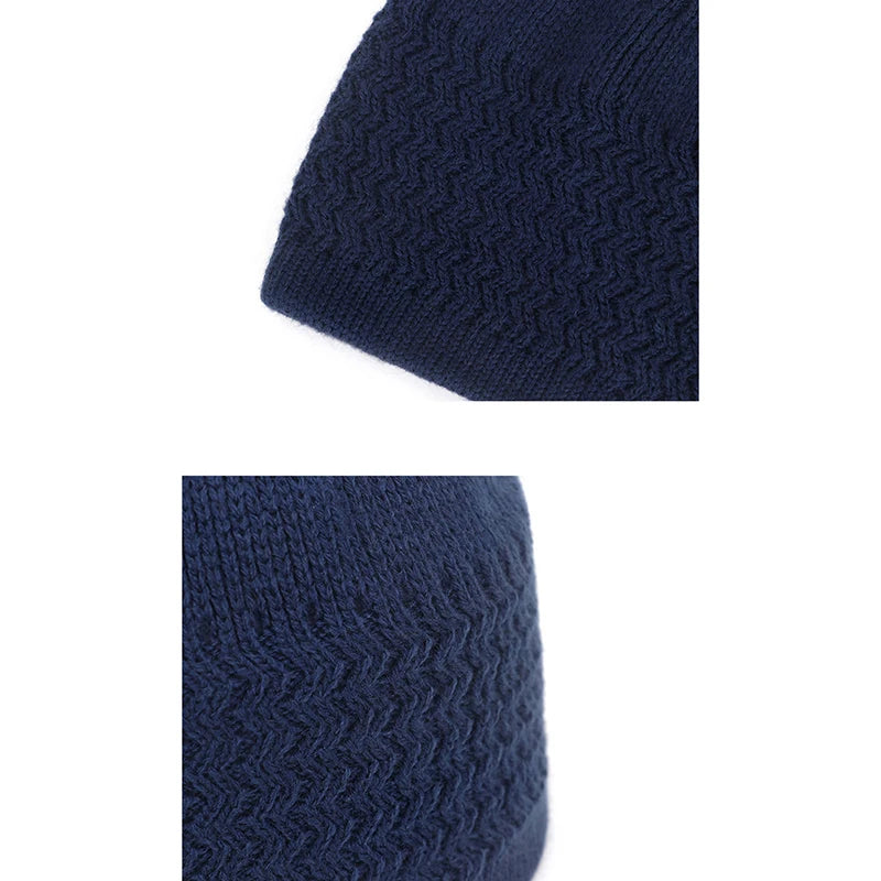 Winter Knitted Muslim Men Prayer Hats Unisex Cap Warm Islamic Ramadan Jewish Hat Men's Wrap Head Caps ﻿