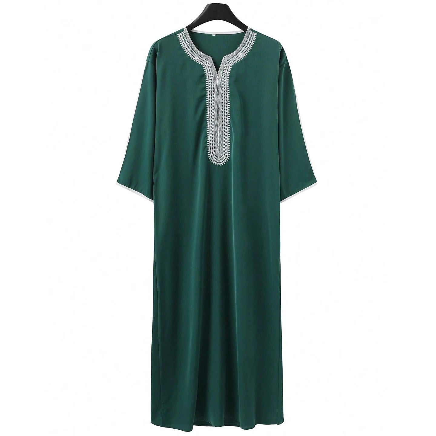 Muslim Men's Robes Loose Embroidered Robes Arabic Thobe Ethnic Style Traditional Casual Thawb Islamic Prayer Clothes Moroccan Dr