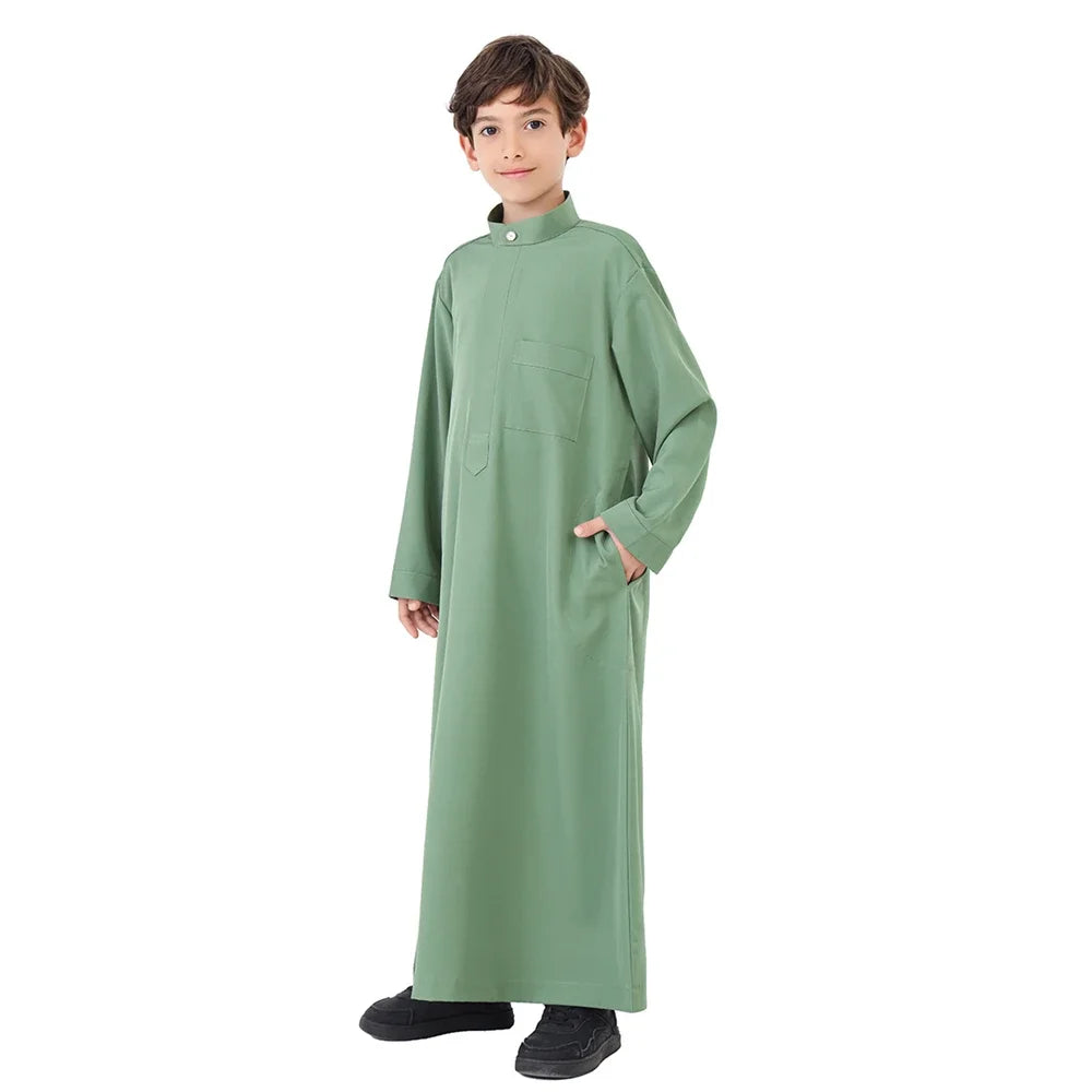 Muslim Kids Boys Jubba Thobe Robe Turkey Arabic Islam Dubai Abayas For Prayer Clothes Djellaba Robe Musulmane Hombre