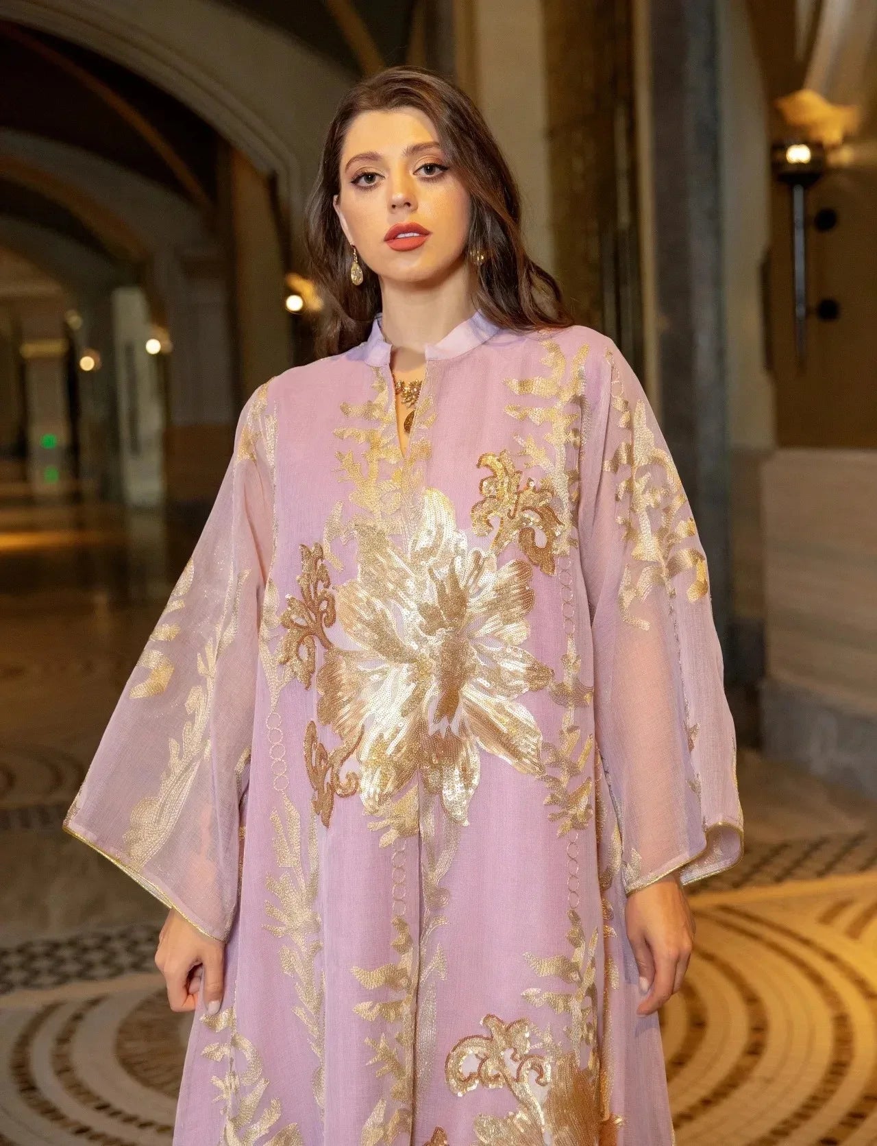 Elegant Muslim Dress Dubai Turkey Robes Islam Saudi Arabia Long Evening Dress Abaya for Women Light Luxury Party Dress Vestidos