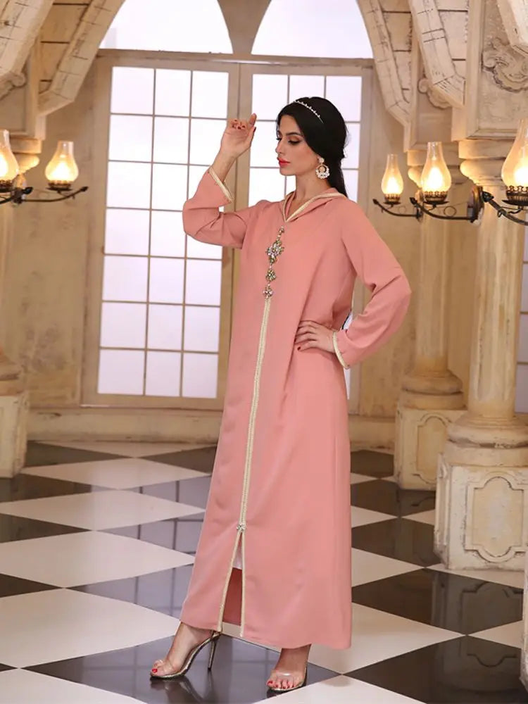 Ramadan Eid Pink Kebaya Abaya Dubai Turkey Islam Muslim Prayer Dress Abayas For Women Niqab Kaftan Robe Femme Musulmane Caftan