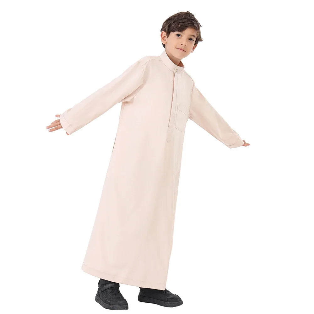 Muslim Kids Boys Jubba Thobe Robe Turkey Arabic Islam Dubai Abayas For Prayer Clothes Djellaba Robe Musulmane Hombre