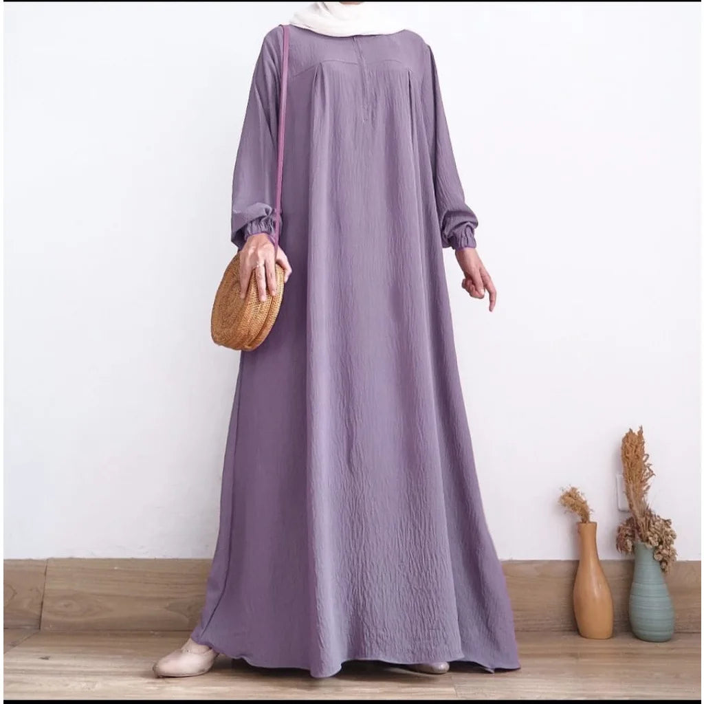 2026 Eid Muslim Dress Solid Color Abaya For Women Long Sleeve Zipper Islam Party Abayas Woman Dubai Kaftan Robe Elegant Vestidos