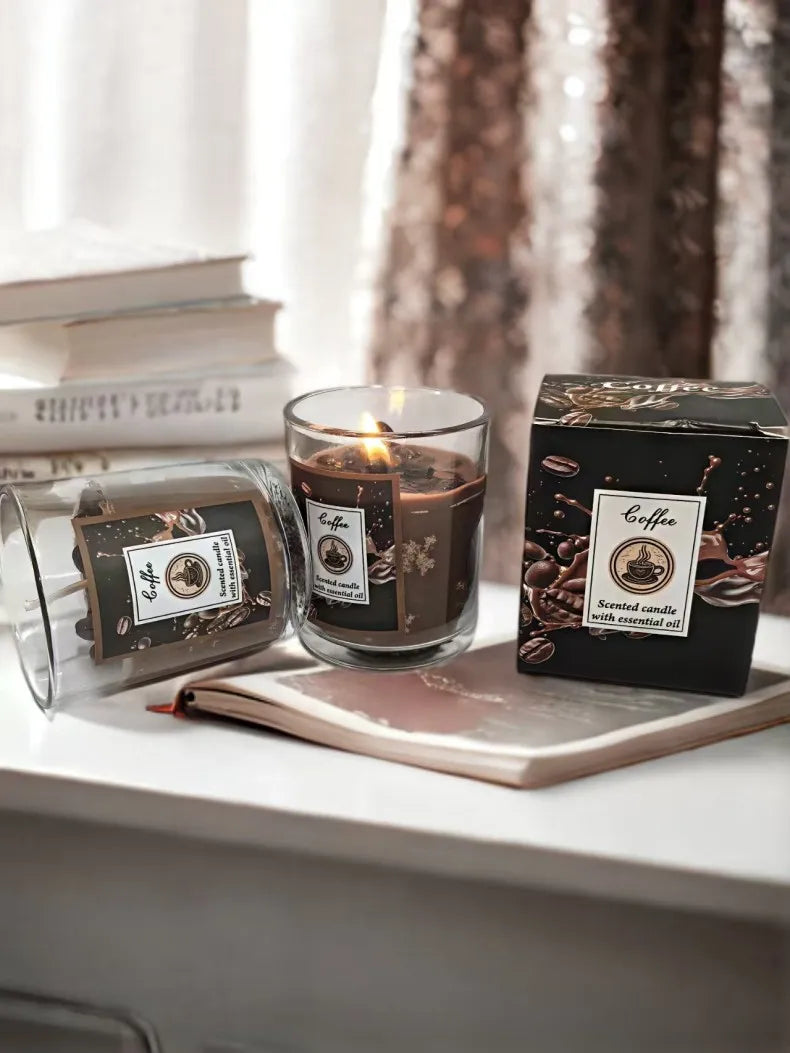 Candles Coffee Scented Aromatherapy Candle Indoor Long-lasting Smoke-free Fragrance Butter Lamp