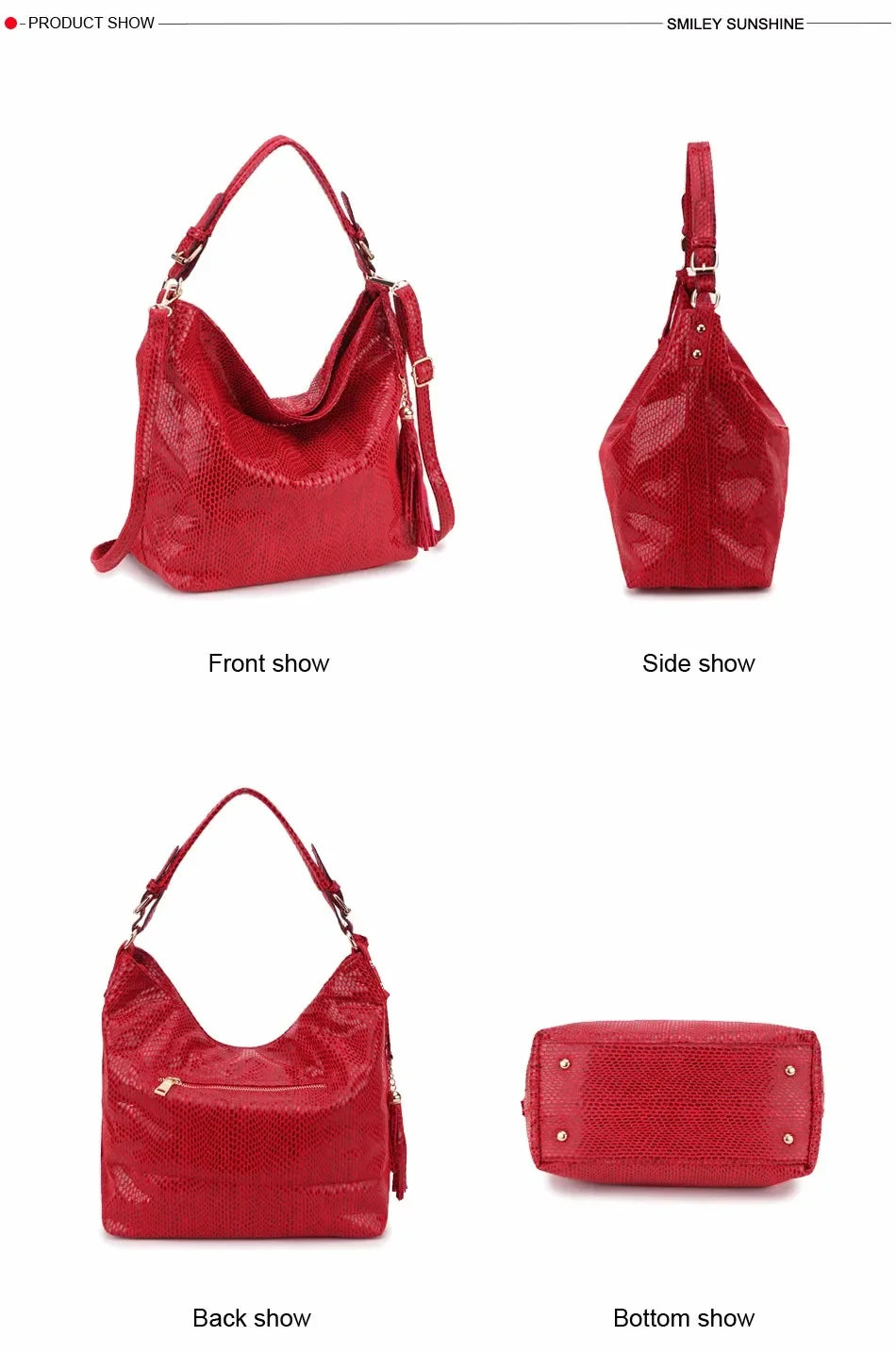 Women Shoulder Bag Girl Handbag Hobo Tassel  Big Black Ladies Hand Bag Female Casual Multifunctional Crossbody Bags for Woman