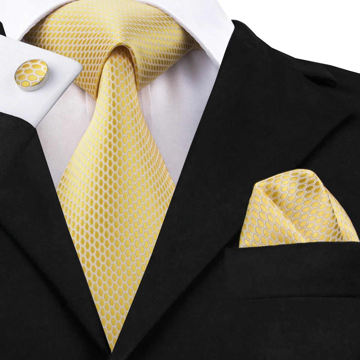Hi-Tie New Clasic Grey Tie for Men Silk Fabric Jacquard Woven Tie Hanky Cufflinks Set for Men Designer Fashion Silk Ties SN-1466