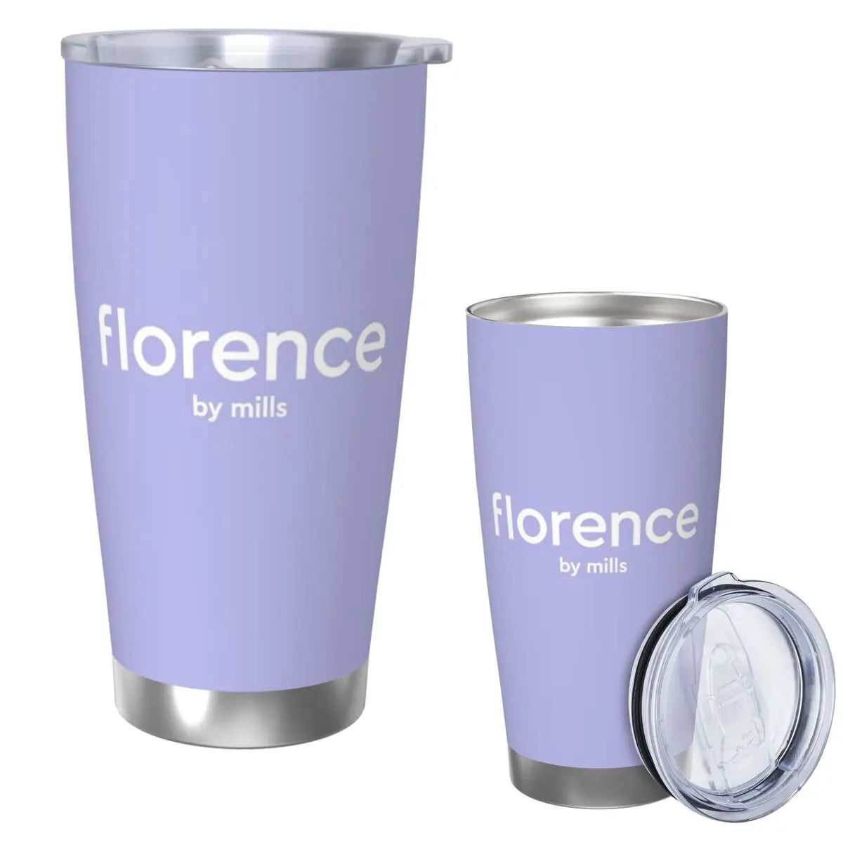 Florence By Mills Stainless Steel Tumbler Vacuum Insulated Mug Thermal Cold Cup Straw With Lid 20oz