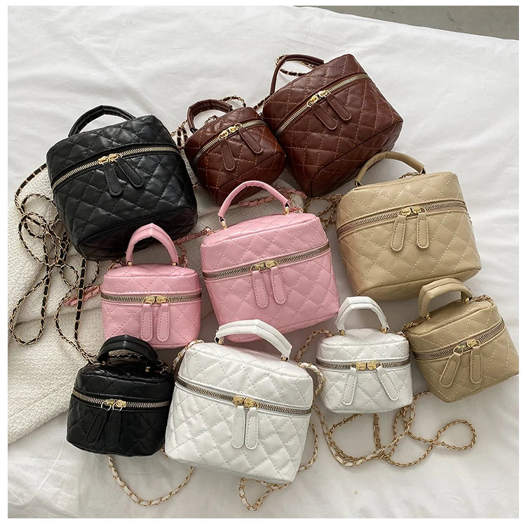 Trendy  Buet Handbag Women's Crossbody Bag Luxury Feel Small  Design Handbag Soft PU Leather Zipper Closure Casual