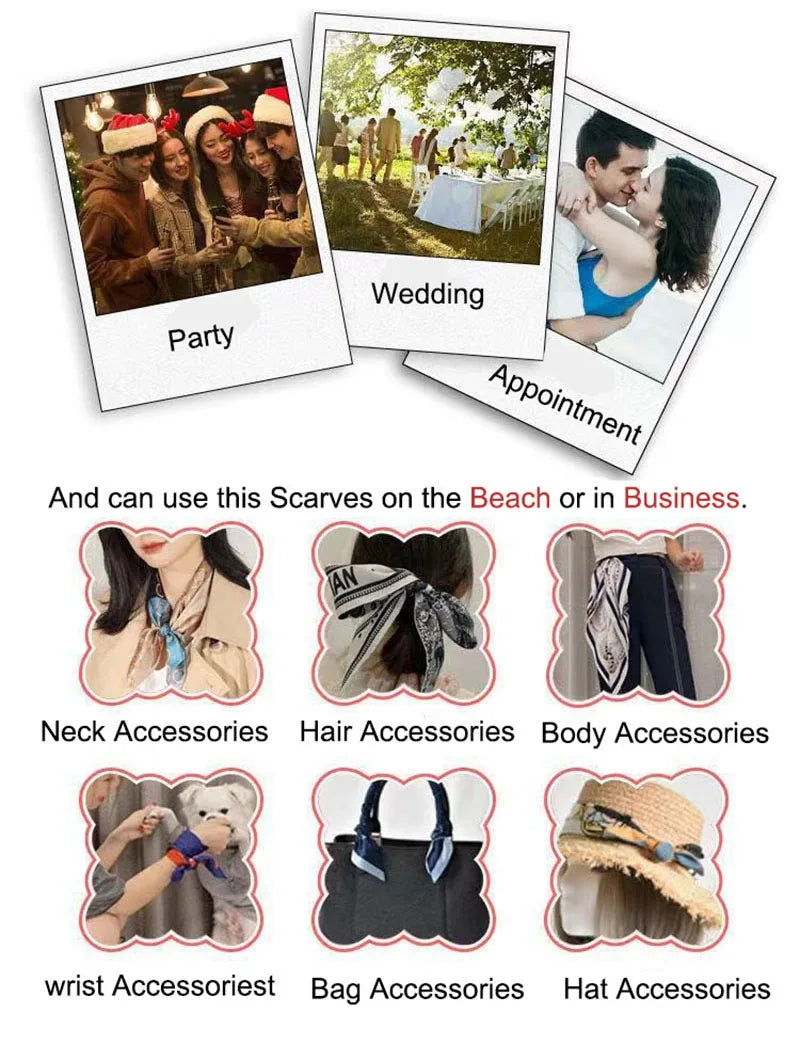 New 70x70cm Square Scarf Women Spring Summer Thin Sun Protection Neck Protection Tie Headband Versatile Scarves Party Gift