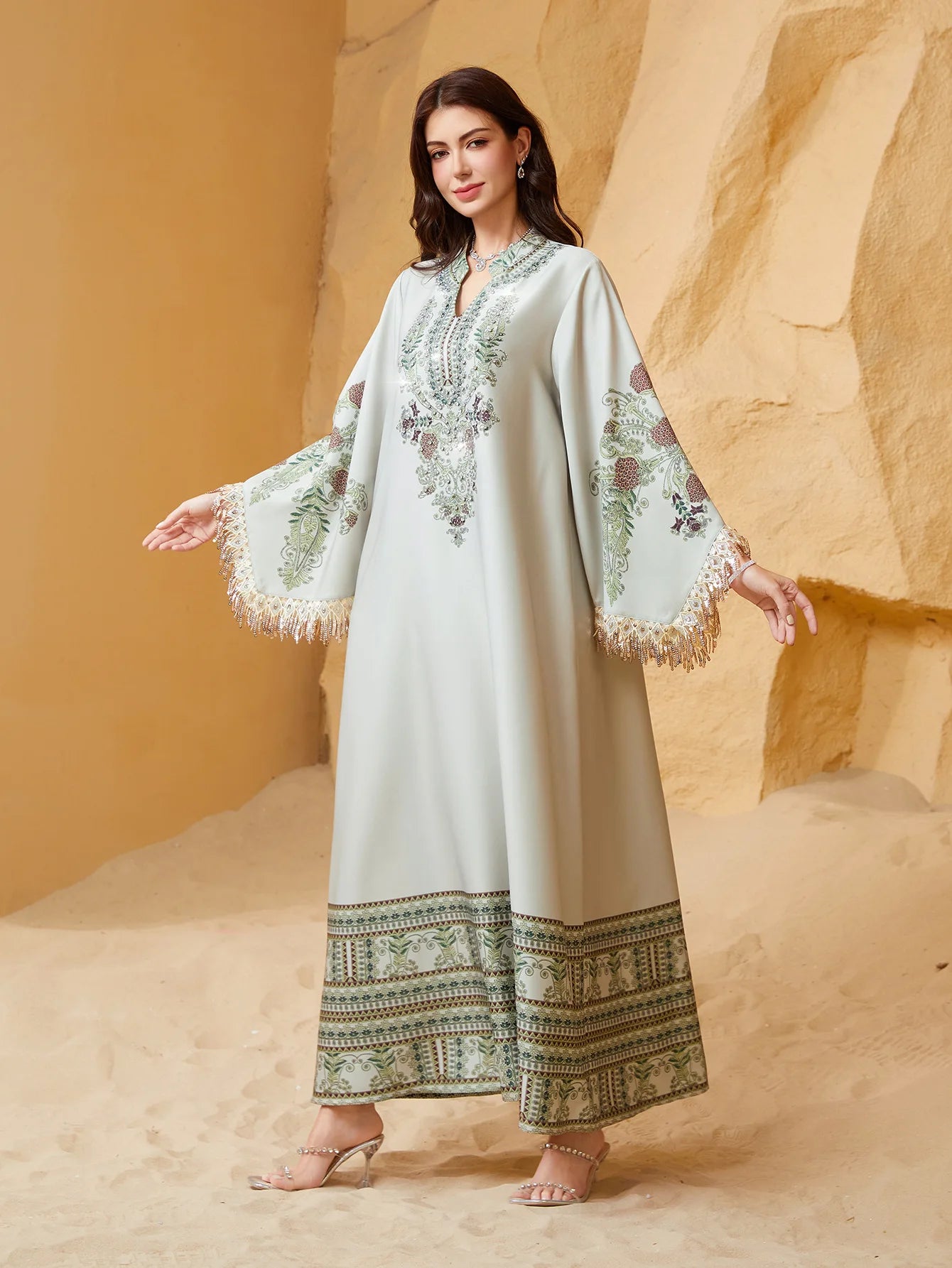 Eid Dress Abaya Women Muslim Kaftan Party Dresses Jalabiya Tassel Vestidos Ramadan Morocco Dubai Abayas Islam Arab Long Robe