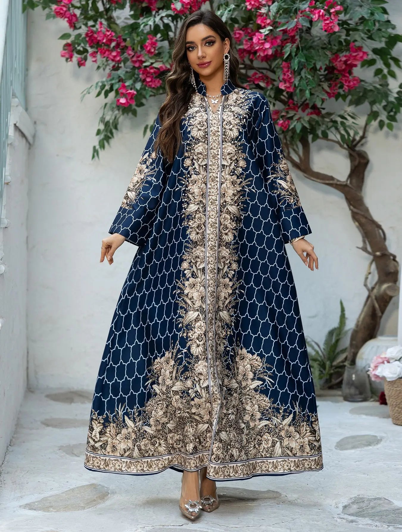 Muslim Dress Women Abaya Eid Diamond Party Dresses Arab Long Robe Print Abayas Dubai Morocco Kaftan Islam Jalabiya Vestidos 2026