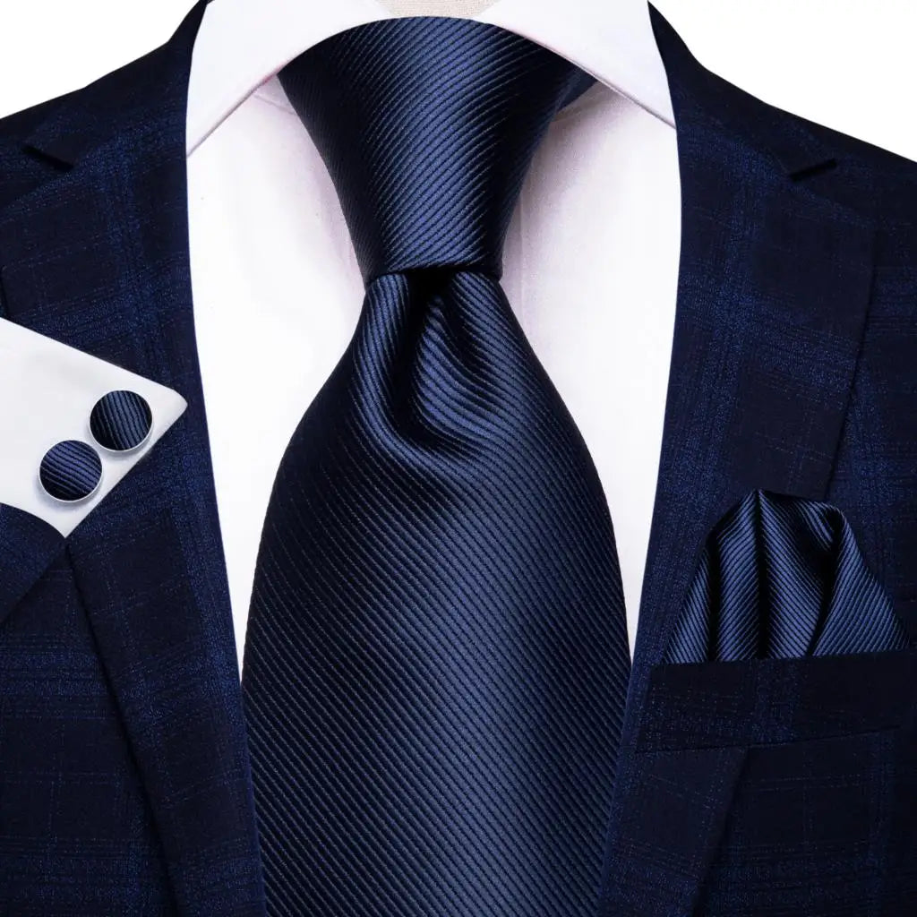 Hi-Tie Solid Purple Navy 100% Silk Men's Tie Neck Red Ties Ties for Men Formal Business Luxury Wedding Neckties Gravatas