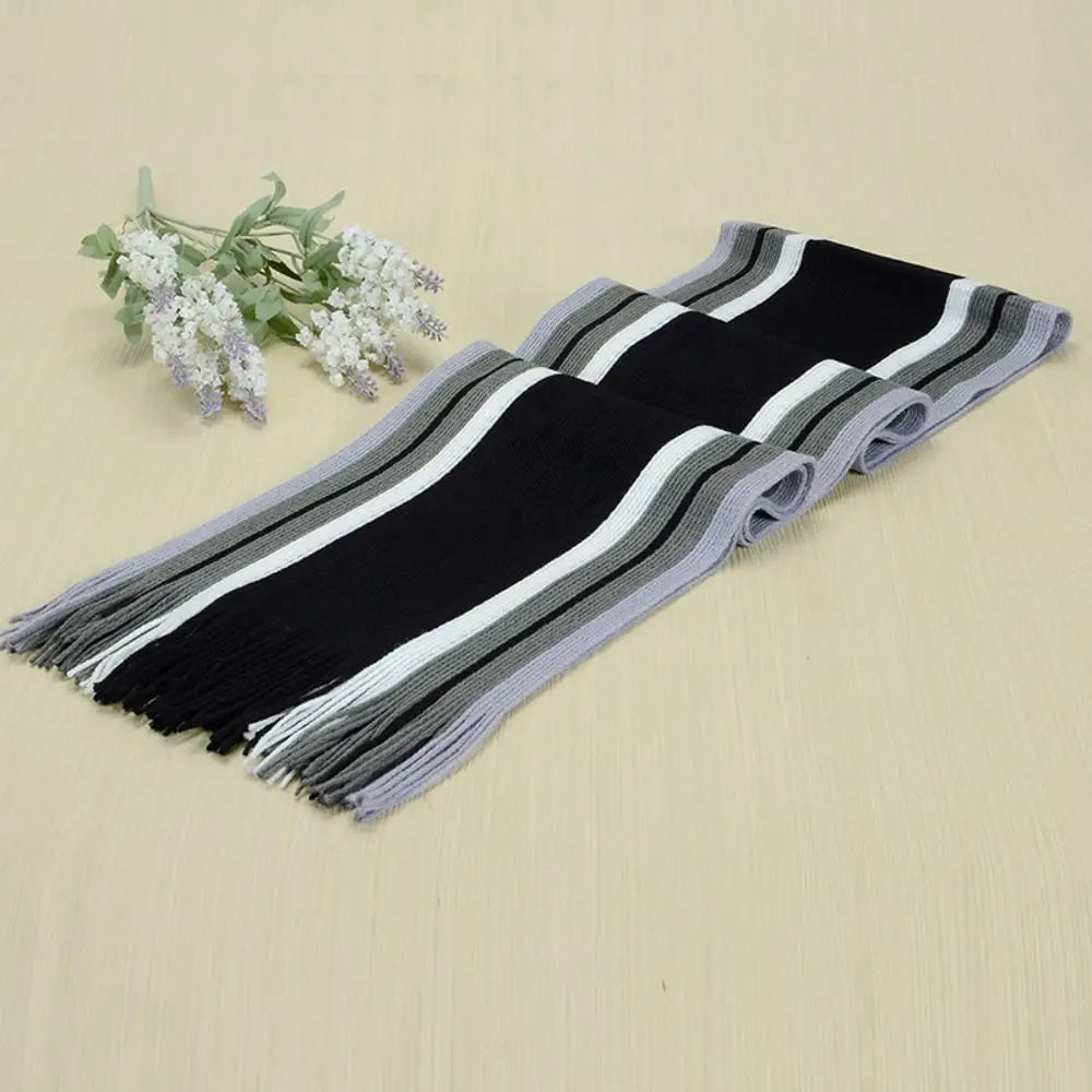 Casual Cashmere Men Striped Scarf Thick Tassel Stole Winter Long Shawl Soft Neck Warm Neck Wrap new Scarf &Wrap