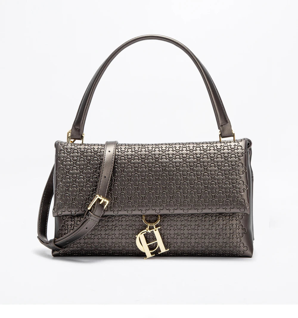 Unique Fashion Printed Women's Handbag Metal Accessories Solid Color Elegant Simplicity Women's Shoulder Bag