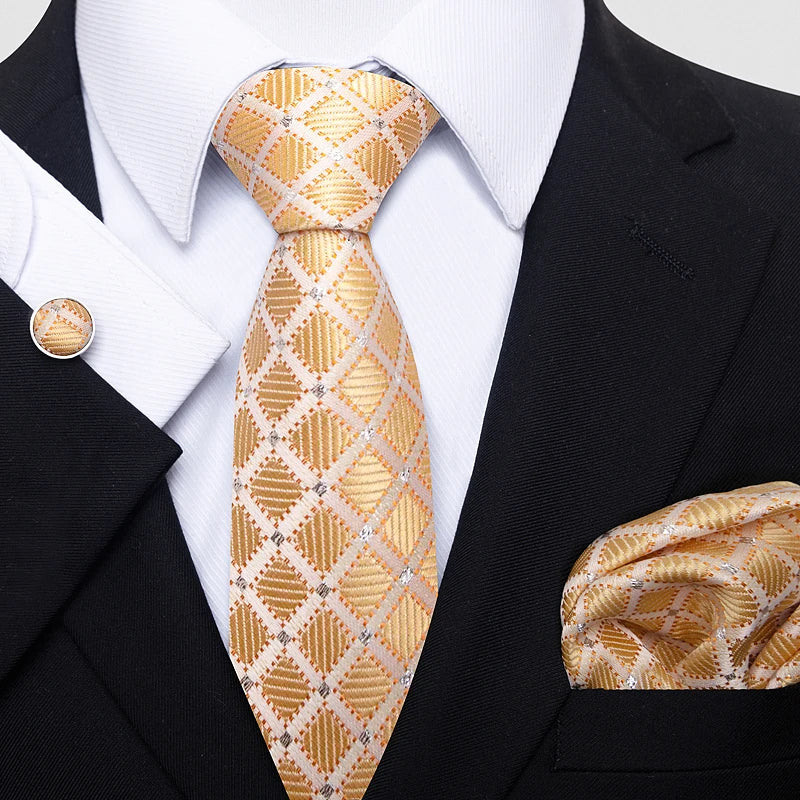 Tie For Men Blue Gold 65 Colors Sale Wedding Present Tie Pocket Squares Set Necktie Suit Accessories Fit Group Holiday Party