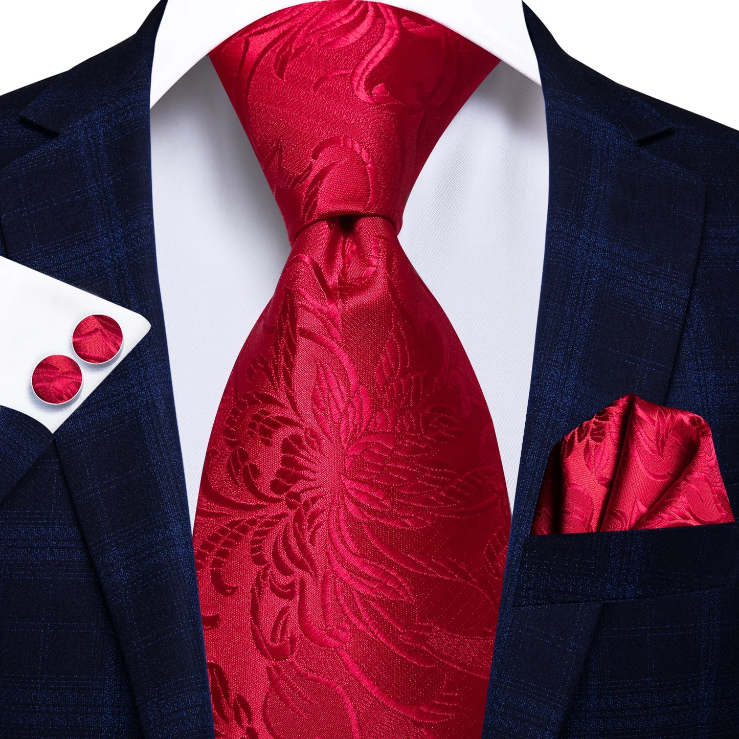 Hi-Tie Paisley Wine Red Silk Men's Tie NeckTies 8.5cm Ties for Men Formal Business Luxury Wedding Neckties Quality Gravatas