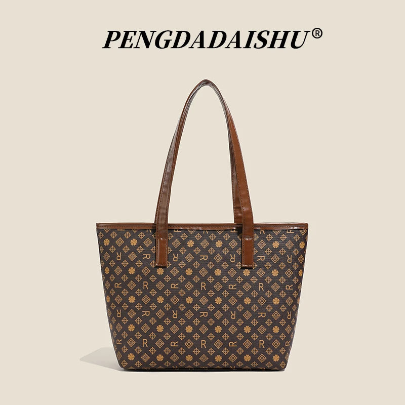 New women's cross-border fashion handbag, large-capacity shoulder bag, versatile and classic tote for commuting