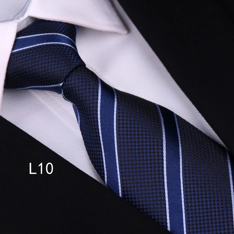 High Quality 100% Real Silk Tie For Men's Business Banquet Formal Shirt Accessories With Fashionable Striped Pattern 8CM Necktie