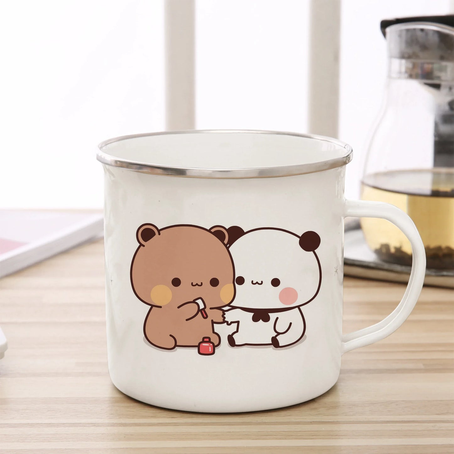 Funny Mugs Coffee Cups Cartoon Milk Mocha Bear Boob and Doodle Enamel Cup Mug Mug for Tea Drinkware Personalized Beer Travel Bar
