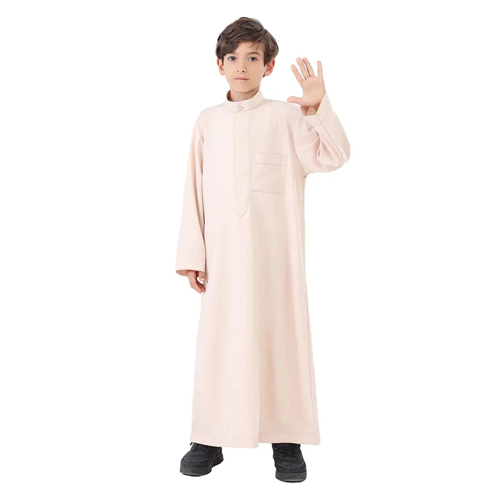Muslim Kids Boys Jubba Thobe Robe Turkey Arabic Islam Dubai Abayas For Prayer Clothes Djellaba Robe Musulmane Hombre